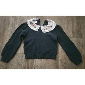 TOMMY BAHAMA Embroidered Girls Knit Sweater Peter Pan Collar 2-3T